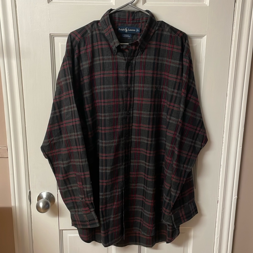 Ralph Lauren Blake flannel plaid button up shirt men’s size L